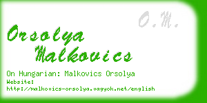 orsolya malkovics business card